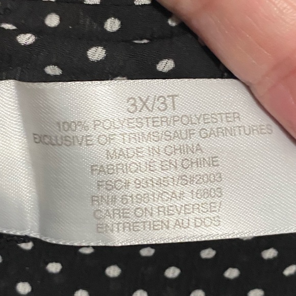 NWOT•Babydoll Black/White Polkadot negligee size 3X - Picture 10 of 10